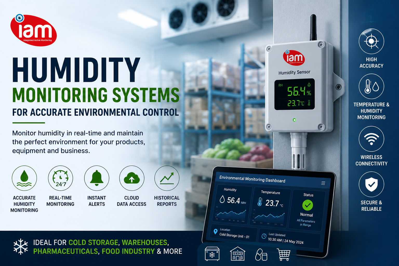 Humidity monitor by Integrated aactive monitoring