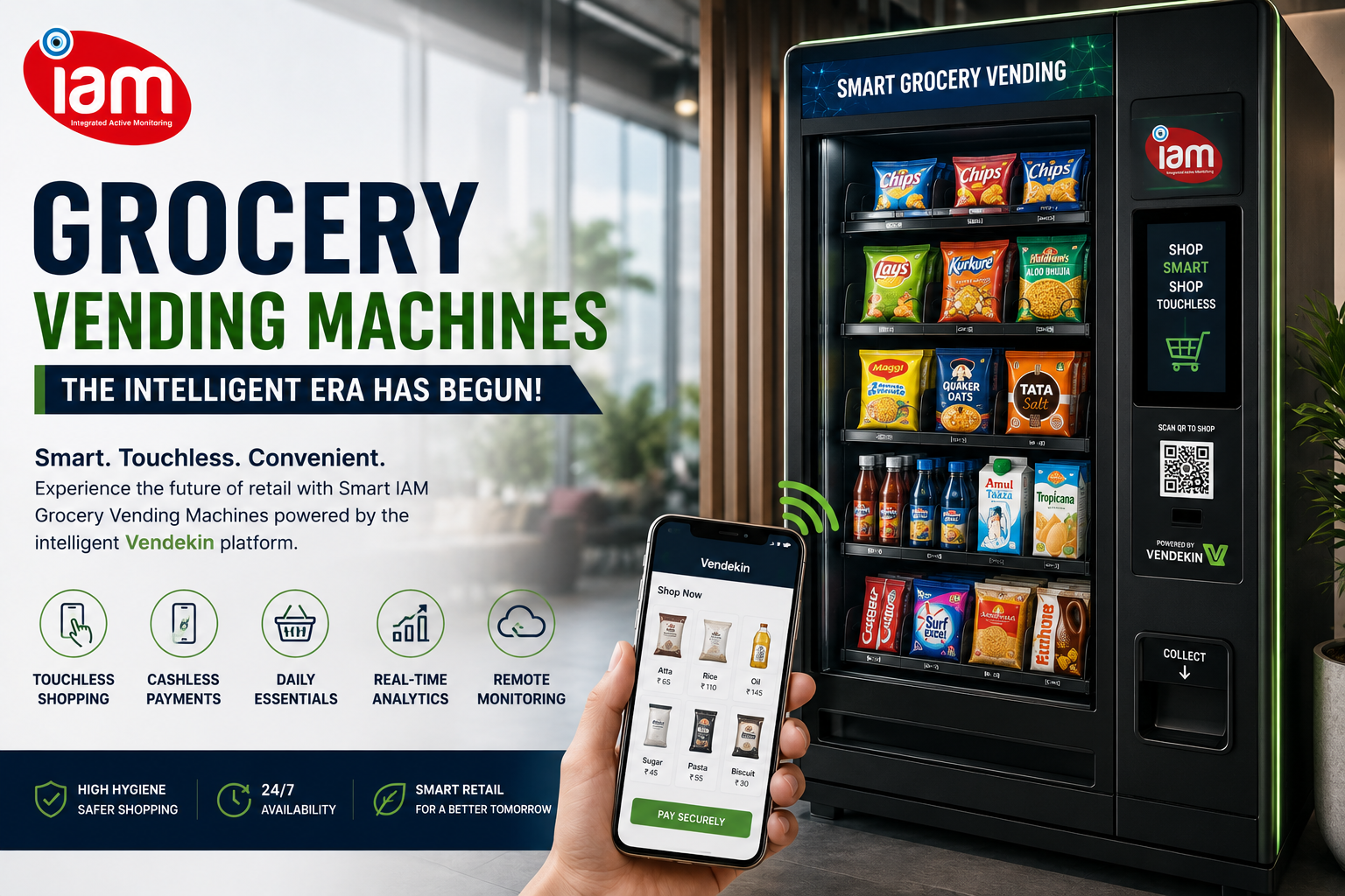Smart Vending machine by Integrated active monitoring IAM