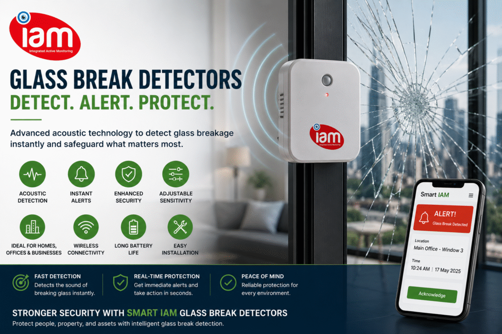 Integrated active monitoring SmartIam glassbraker detector 