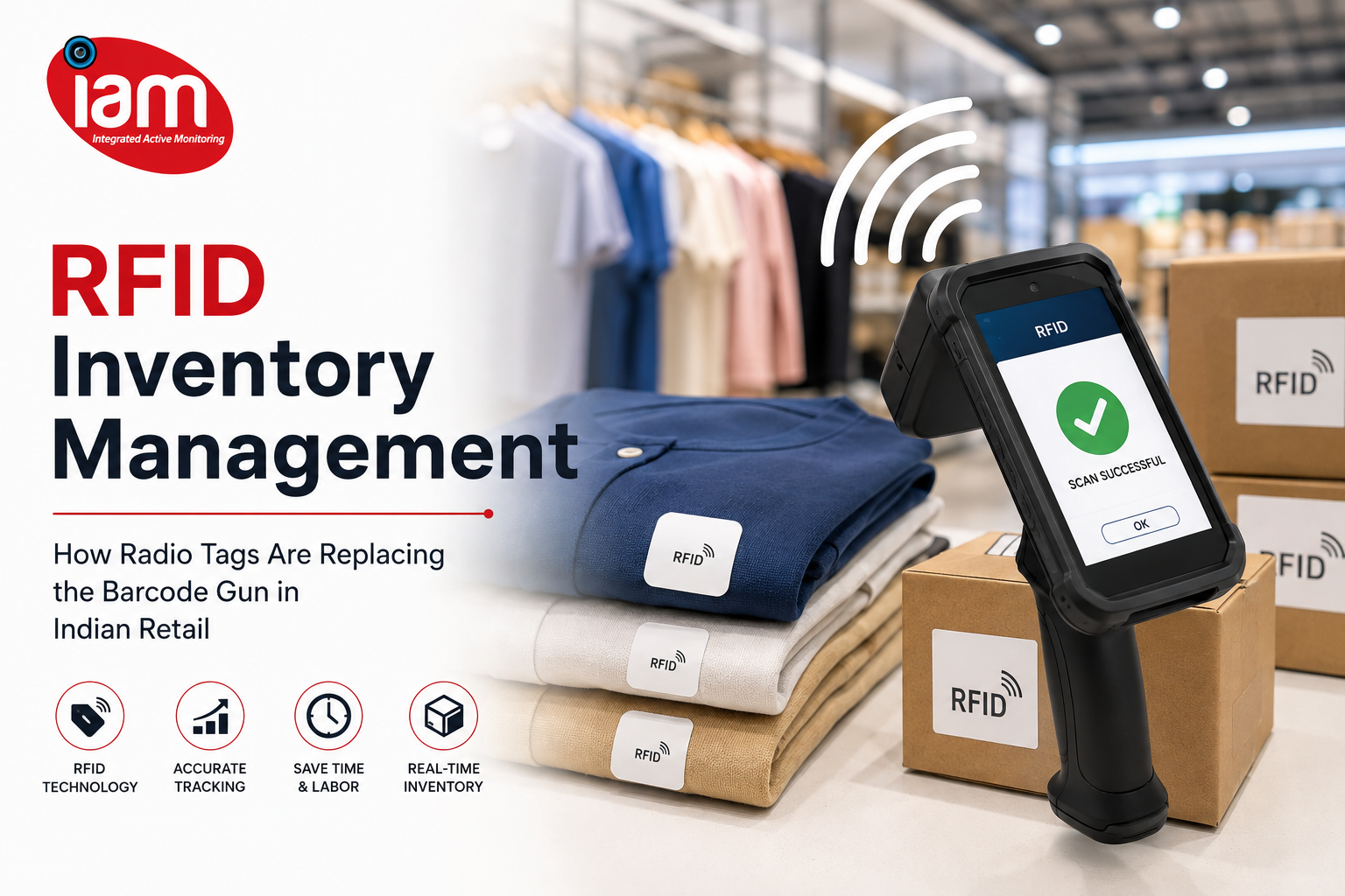 A picture of Rfid tags being used in a retail store by SmartIam